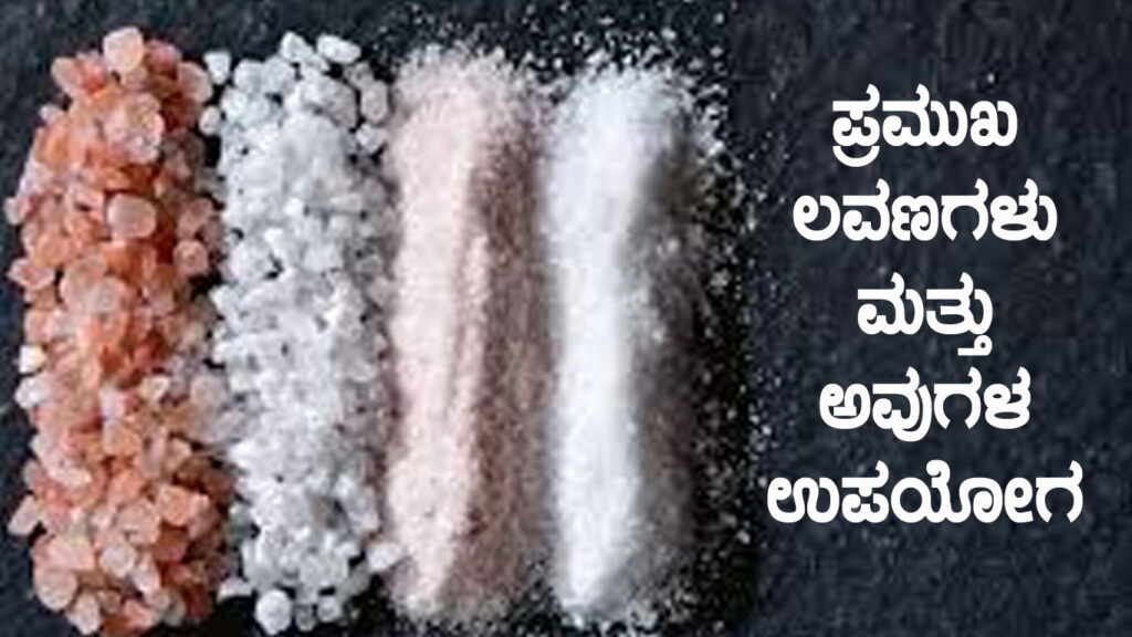 ಪ್ರಮುಖ ಲವಣಗಳು ಮತ್ತು ಅವುಗಳ ಉಪಯೋಗ